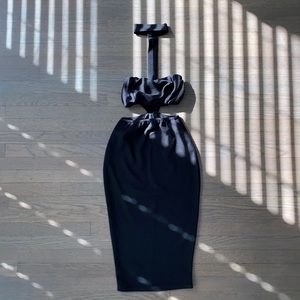 Black Midi Cut Out Dress